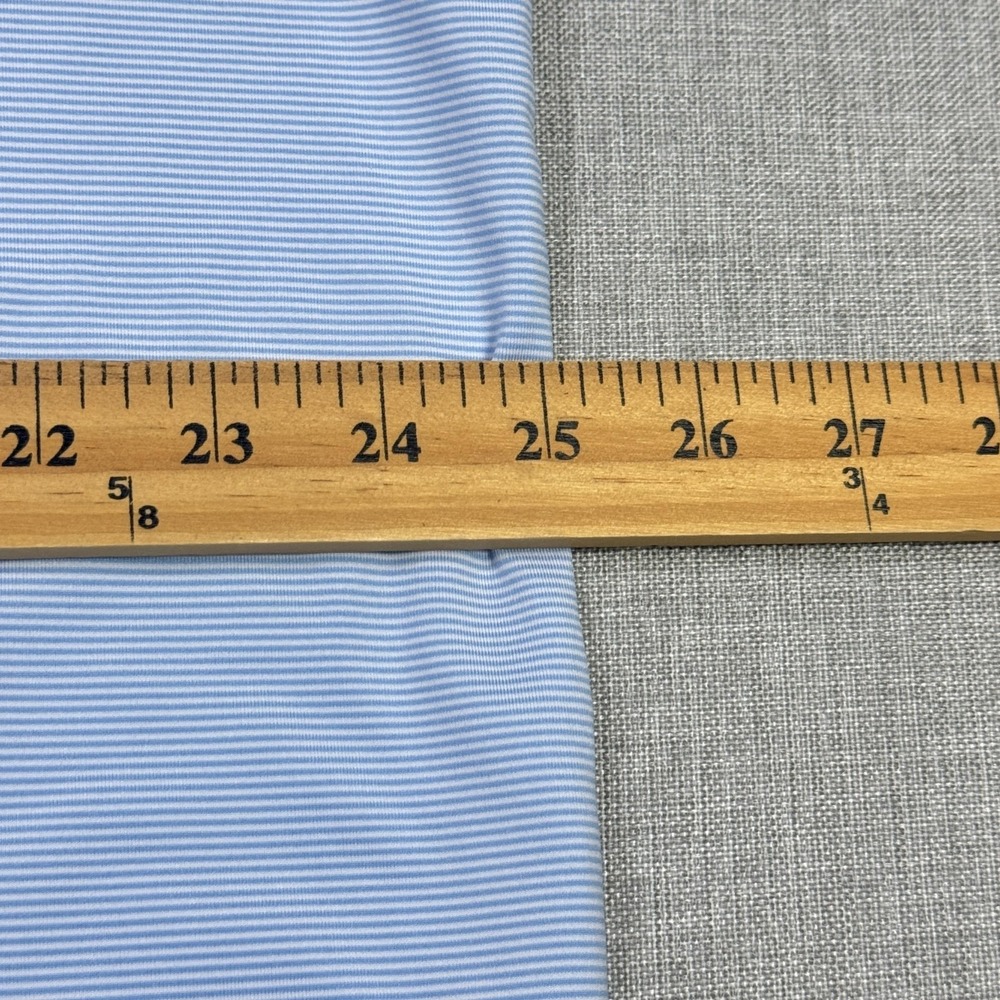 Peter Millar Polo Shirt Mens XL Blue Striped Short Sleeve‎ Summer Comfort - Picture 5 of 9